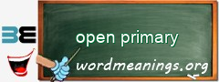 WordMeaning blackboard for open primary